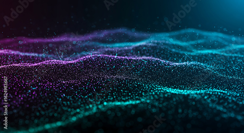 Abstract digital background of flowing blue and purple light lines suggesting speed or technology
