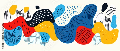 Vibrant Abstract Colorful Shapes Composition
