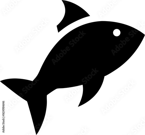 Fish Silhouette Icon – Aquatic Life, Nature & Ocean Symbol

