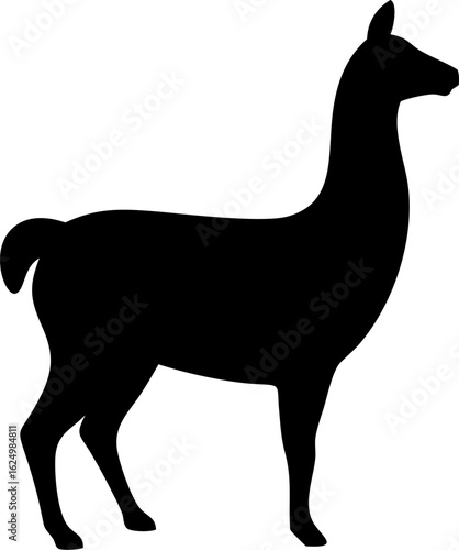 Llama Silhouette Icon – South American Animal & Nature Symbol

