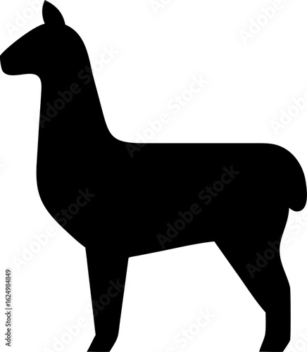 Llama Silhouette Icon – South American Animal & Nature Symbol

