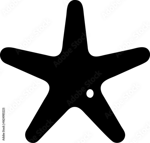 Starfish Silhouette Icon – Marine Animal, Ocean & Sea Life Symbol

