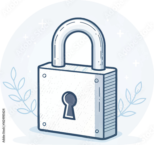 Secure Padlock Icon – Data Protection and Privacy Illustration