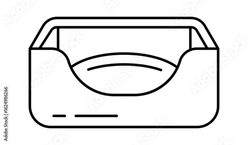 Minimalistic line art of a modern, sleek container, perfect for various uses in home organization.