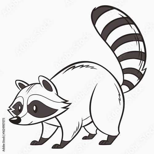 Cute panda vector illustration, a happy cartoon animal drawing of a wild mammal