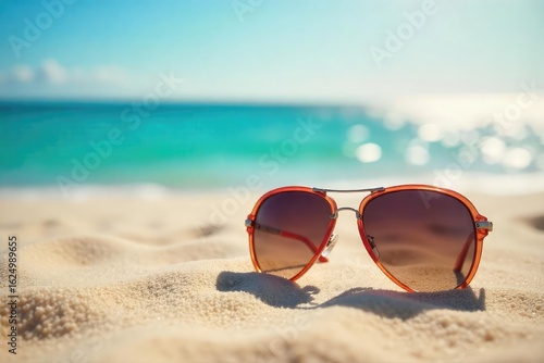Wallpaper Mural Stylish Sunglasses Resting on a Sunny Beach, Evoking a Carefree Summer Vibe ? Perfect for Travel and Vacation Themes Torontodigital.ca
