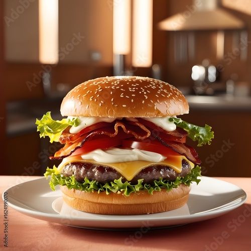 Wallpaper Mural Vegetarian Burger with Avocado and Plant-Based Patty Torontodigital.ca