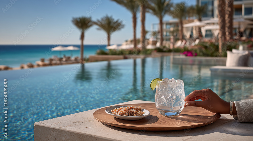 Obraz premium cocktail in the pool