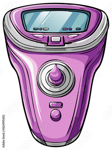 Pink handheld epilator or laser hair removal device illustration for personal care and beauty routines