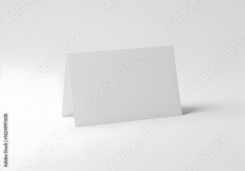 Blank white folded card note paper stationery mockup template design for wedding invitation birthday greeting thank you message postcard correspondence minimalist simple clean elegant