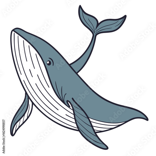 A colorful vector illustration of a cartoon shark swimming in the ocean, a fun marine animal for a logo or tattoo