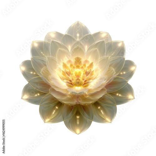 Glowing Golden Lotus Flower - Spiritual and Peaceful Floral Design