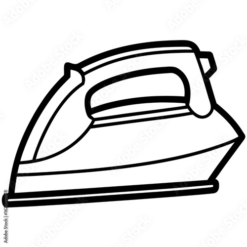 Steam Iron – Classic Contour Line Art Vector
