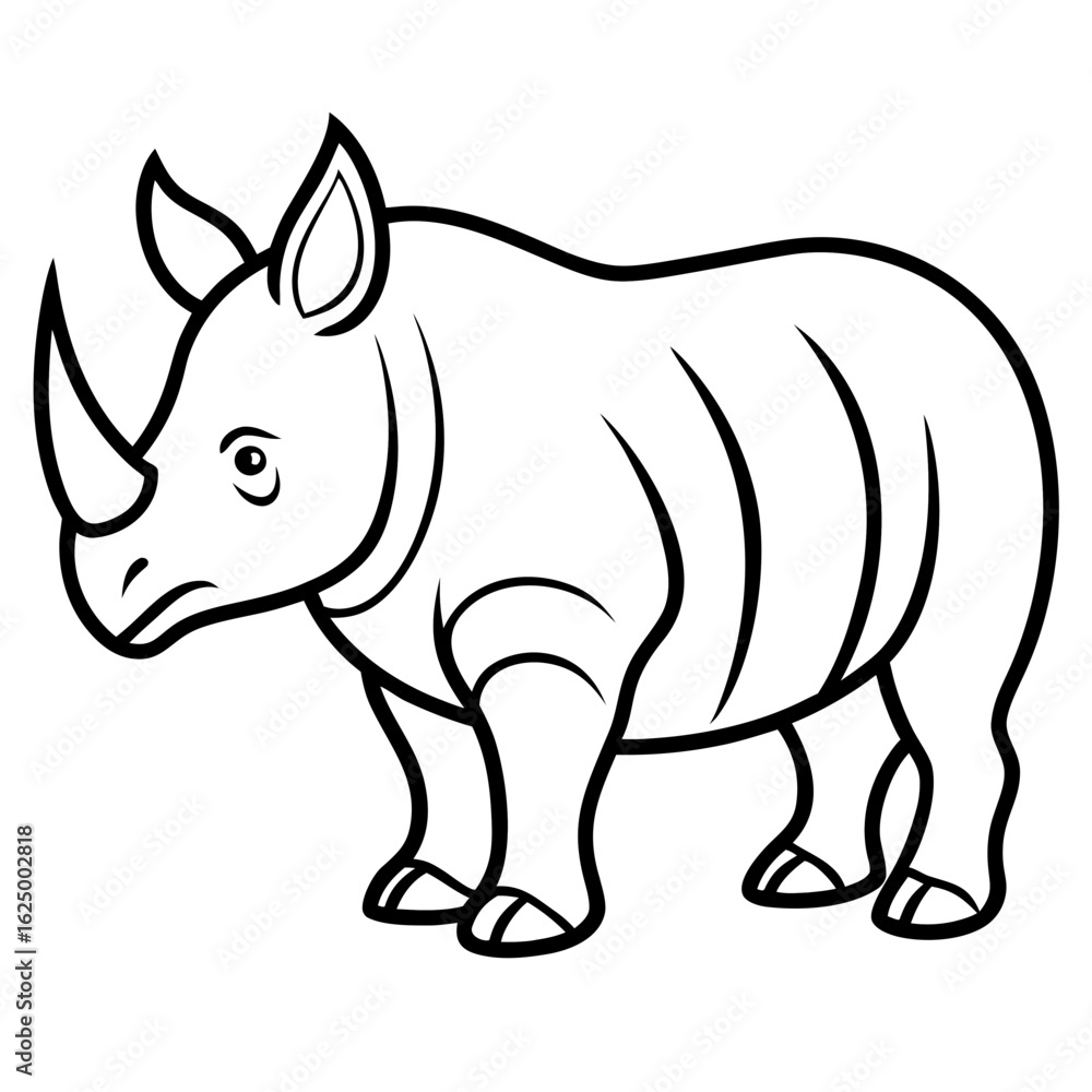 Obraz premium Rhino Outline on White