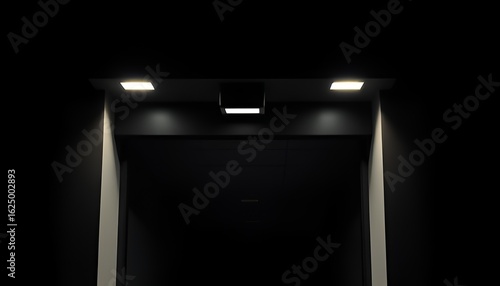 An access control point highlighted with edge lighting to create