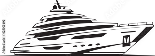 luxury yacht cruising on open sea with sleek design and modern architecture for travel and leisure concepts