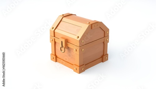 Low poly D render of a treasure chest A stylized angular D model