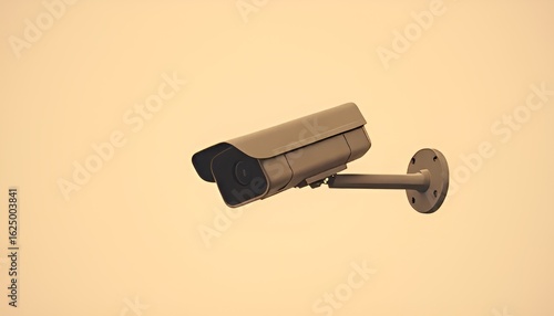 Minimalist Surveillance Camera in Sepia Palette