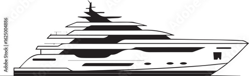 stylish yacht graphic for marine tourism, vacation branding, and upscale travel editorial content
