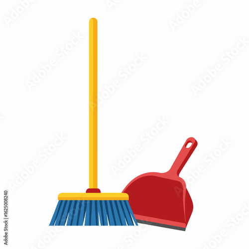 Broom and Dustpan Cleaning Tools for Household Chores and Tidiness