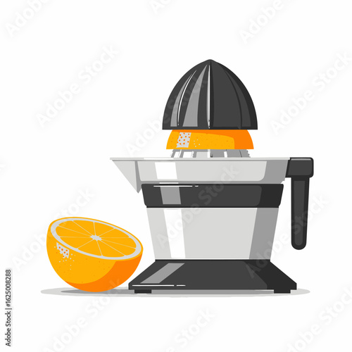 Freshly Squeezed Orange Juice From Citrus Juicer Kitchen Appliance
