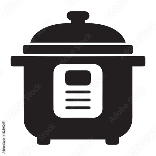 Modern Electric Pressure Cooker Silhouette Illustration A Kitchen Appliance Essential for Quick Meal Preparation and Time Saving Cooking