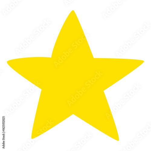 手書きシンプル　イエロー　星イラスト