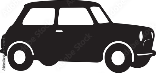Retro Mini Cooper Car Silhouette – Iconic British Vehicle Design