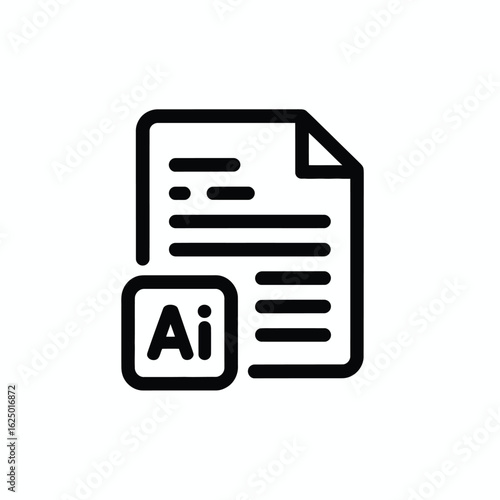 Vector graphic icon of a document with adobe illustrator ai file format symbol