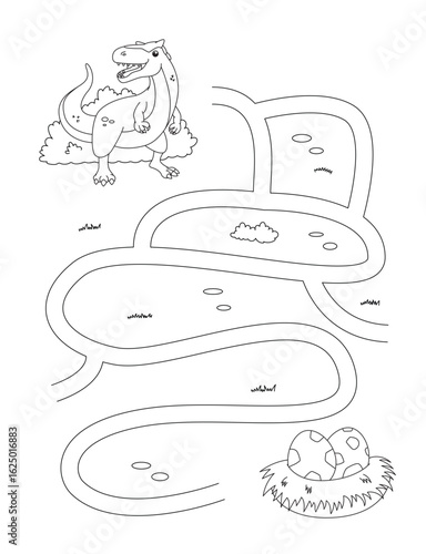 Allosaurus Maze Puzzle Activity for Kids