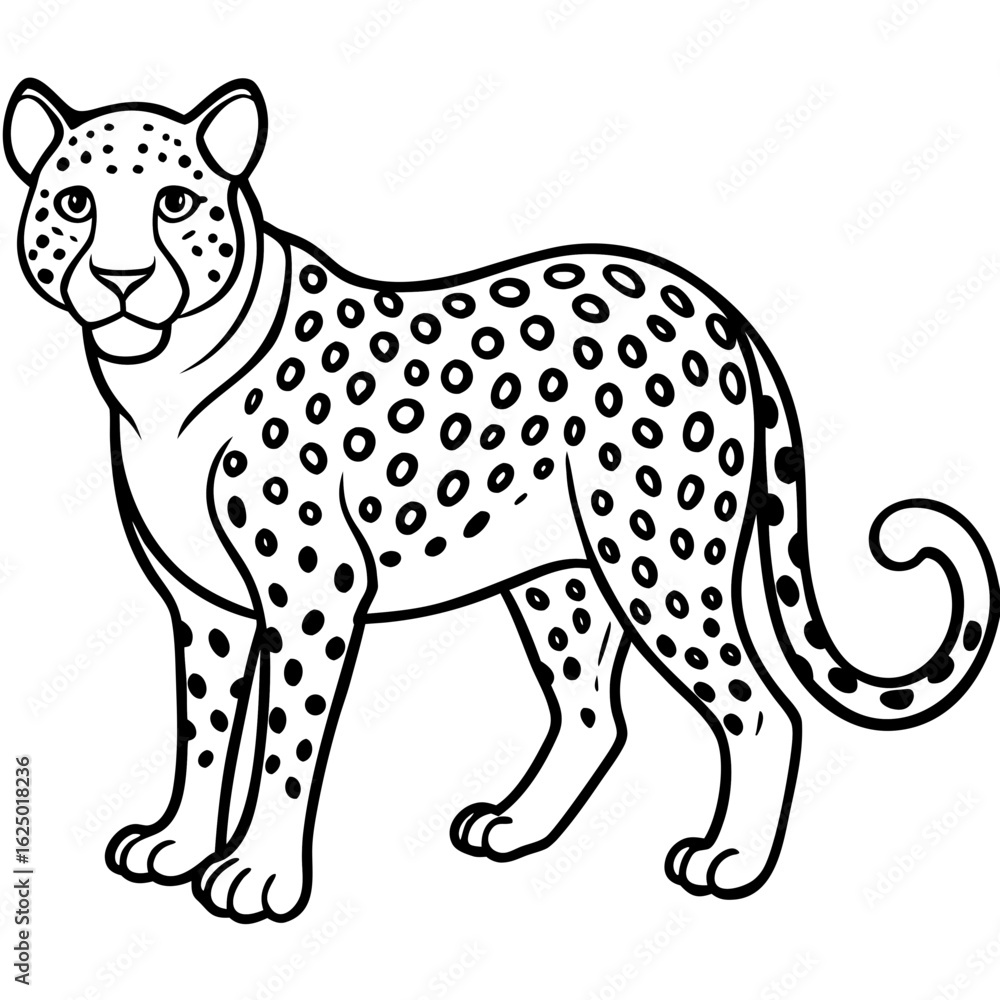 Fototapeta premium Leopard Silhouette on White