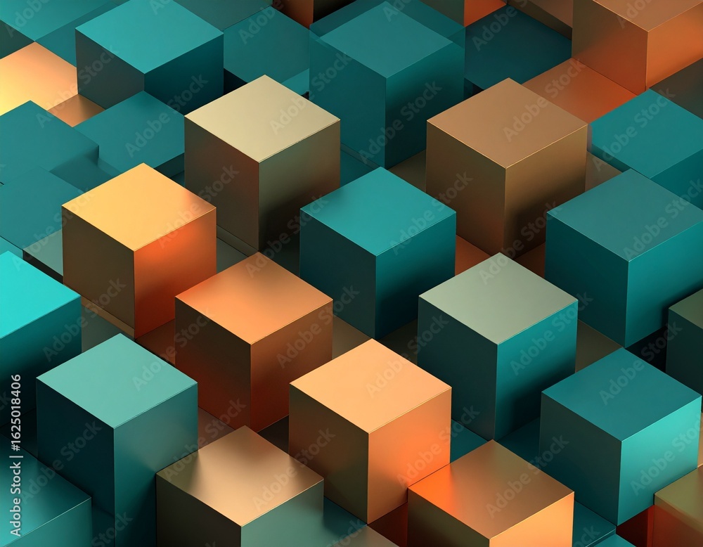 Obraz premium Abstract Cubes with Smooth Gradient Shadows