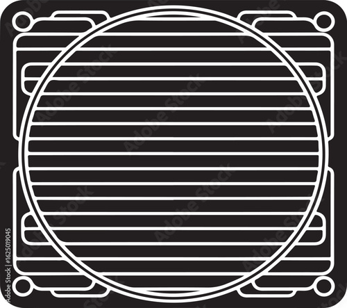 Computer fan grill silhouette