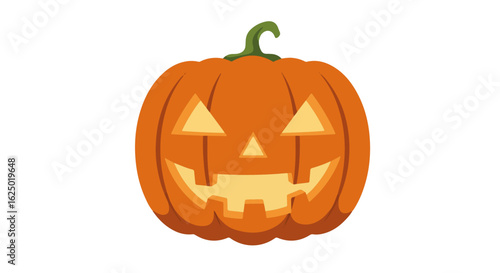 Minimalist flat vector grinning jack o’lantern
