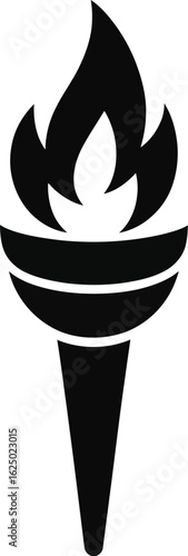 Simple Black and White Torch Icon