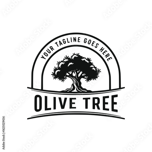 Olive tree logo icon design vector template