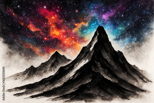 Cosmic Peaks A Celestial Nightscape