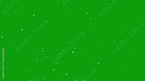 christmas snow winter holiday green screen alpha channel 4k video. Snow falling on green screen background, Isolated falling snow snowflakes on chroma key green screen alpha channel background.