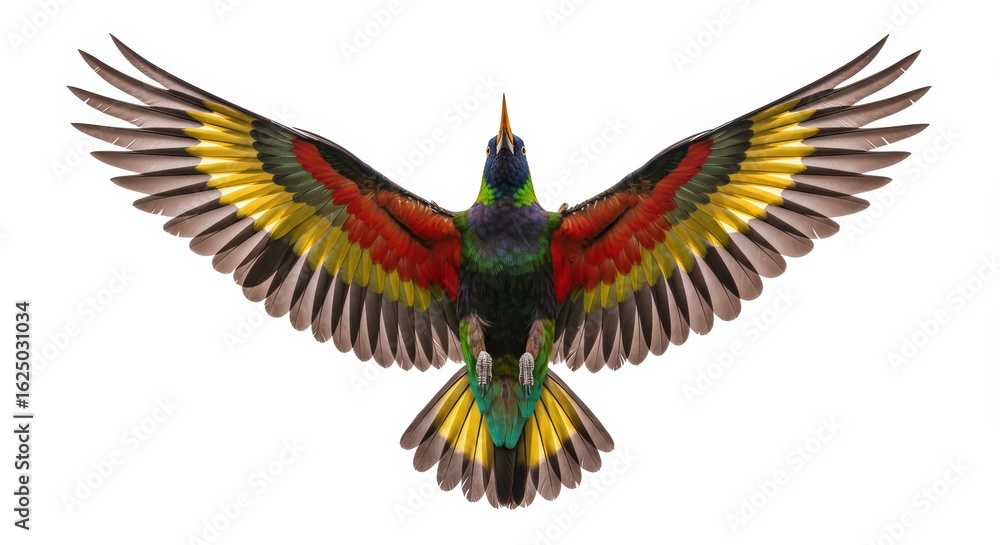 Fototapeta premium Colorful bird in flight