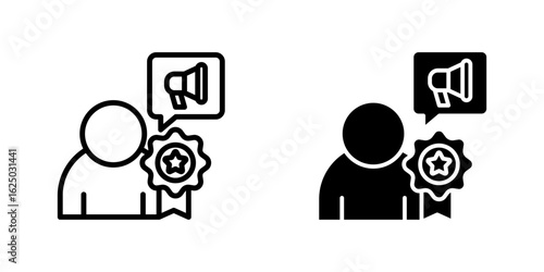 Brand Ambassador multiple icon set of two.line and glyph vector illustration