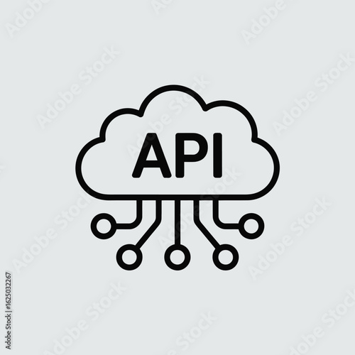 Cloud api icon symbolizing data integration and software connectivity