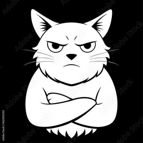 A clean and sharp monochrome line art design featuring a single distinctive subject rendered with precision and clarity