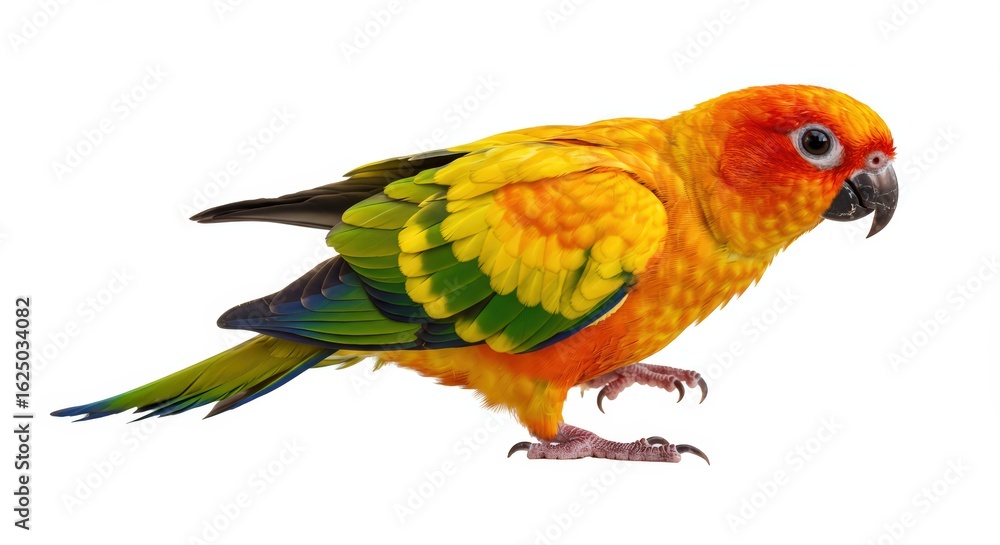 Fototapeta premium Colorful parrot portrait against white background