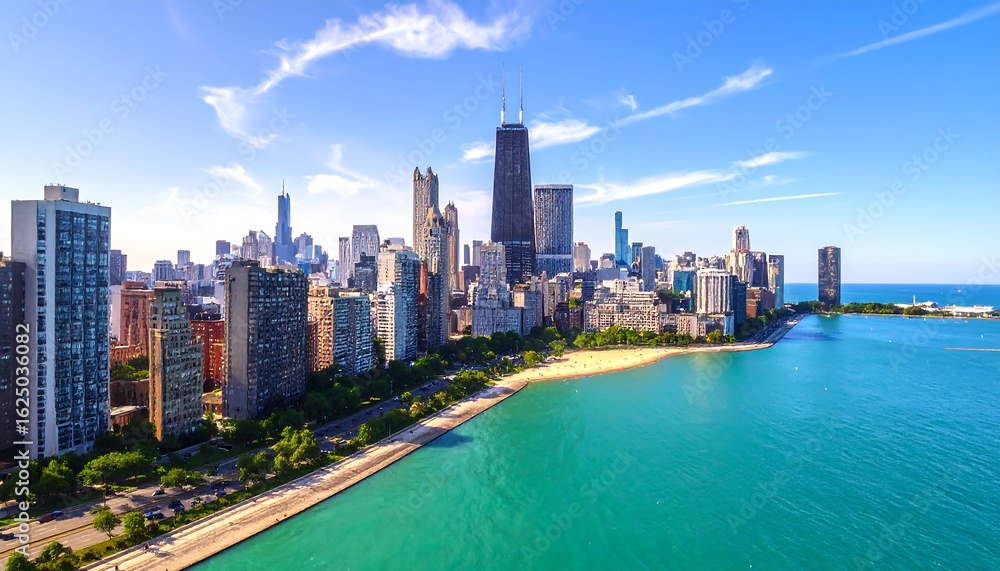 Fototapeta premium Chicago skyline by the lake