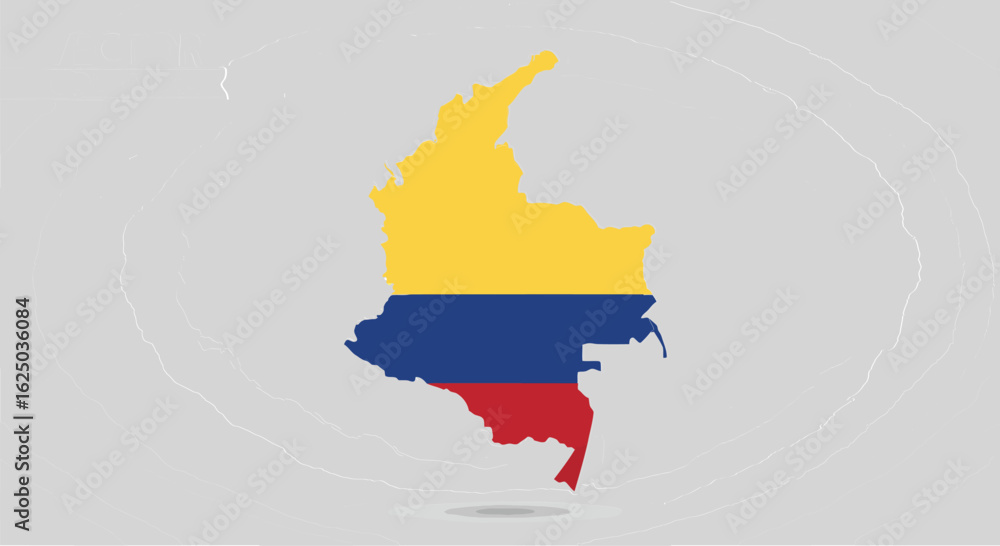 Obraz premium Colombia country map silhouette with the national flag. A patriotic symbol of national identity.