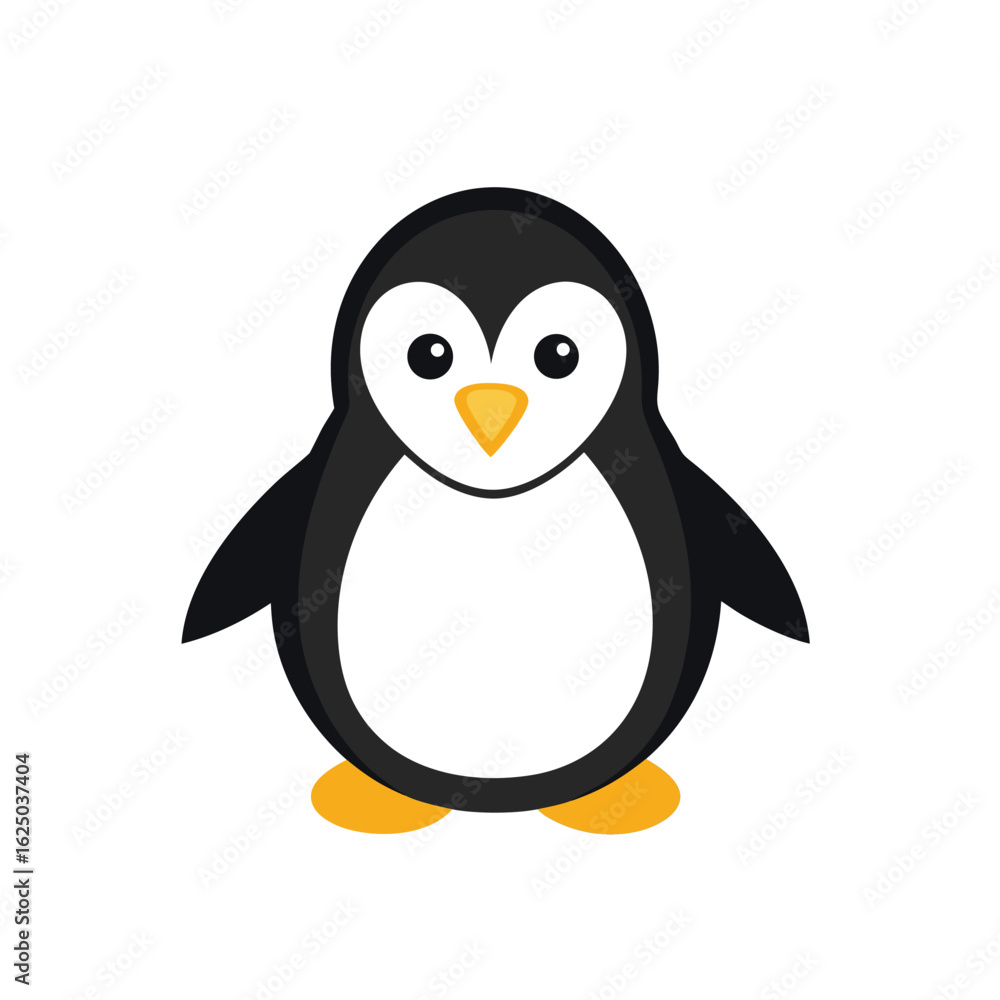 Naklejka premium penguin on a white vector icon.