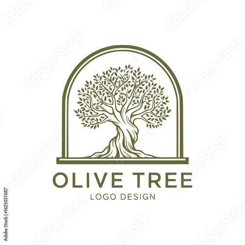 Olive tree logo icon design vector template
