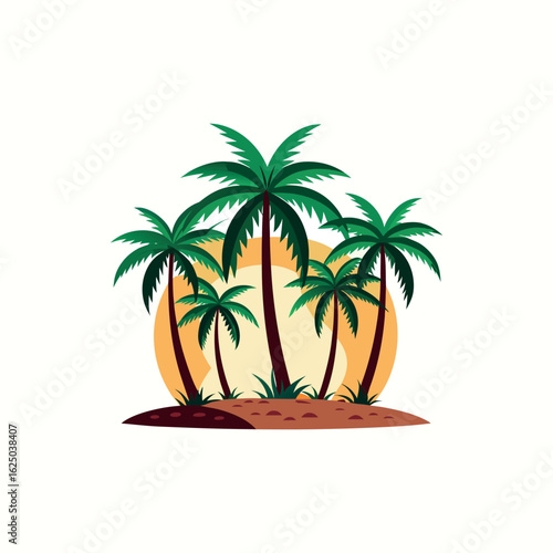 Set of palm tree	
