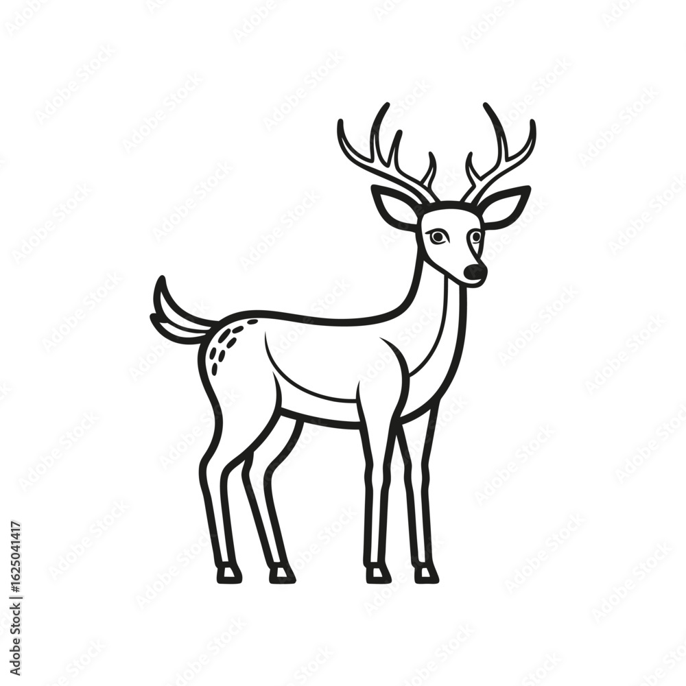 Fototapeta premium Line art of deer vector illustration