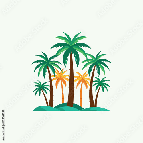 Set of palm tree